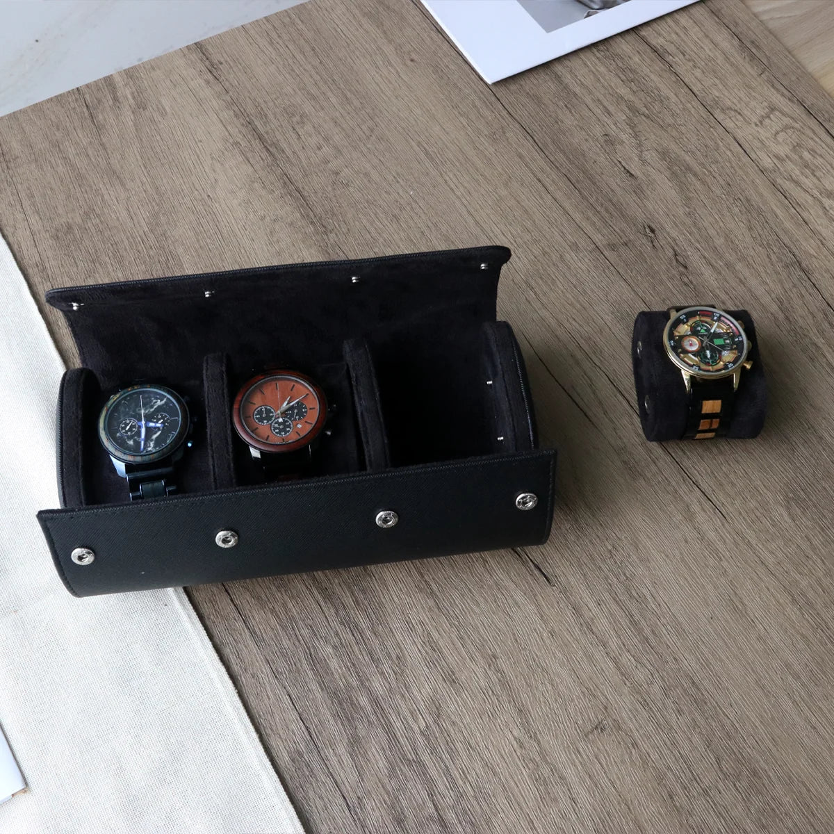 Travel Watch Storage Box Leather Watch Display Case Storage Box Watch Organizers Men Christmas Gift Watch Travel Case Watch Box