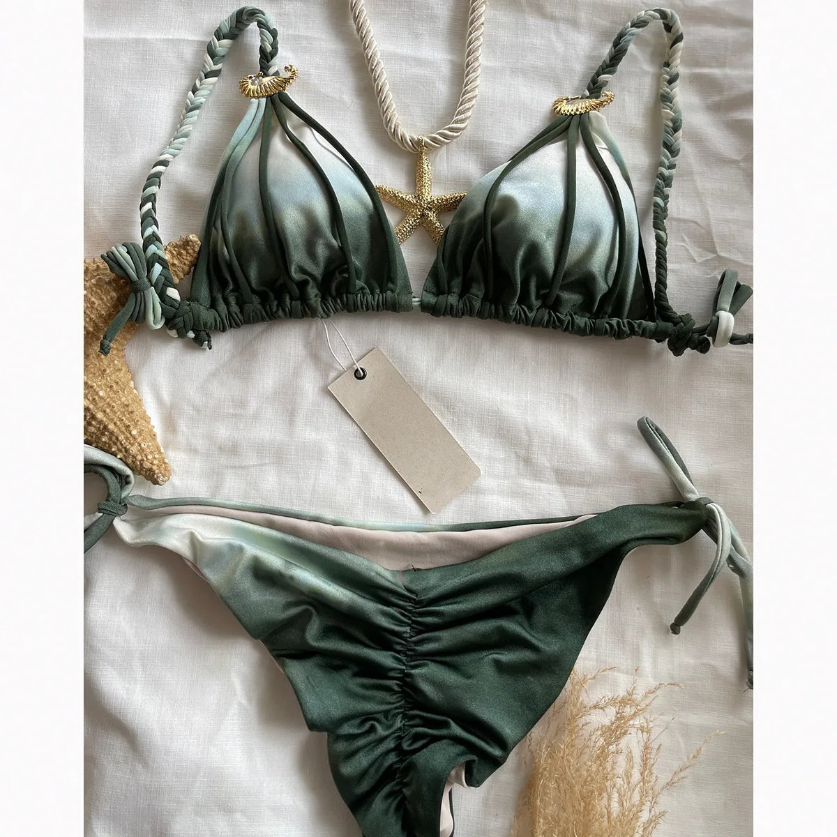 Sexy Micro Bikinis 2025 Women Halter Brazilian Bikini Set Female Pleated Swimsuit New Triangle Swimwear Beach Wear Bathing Suit