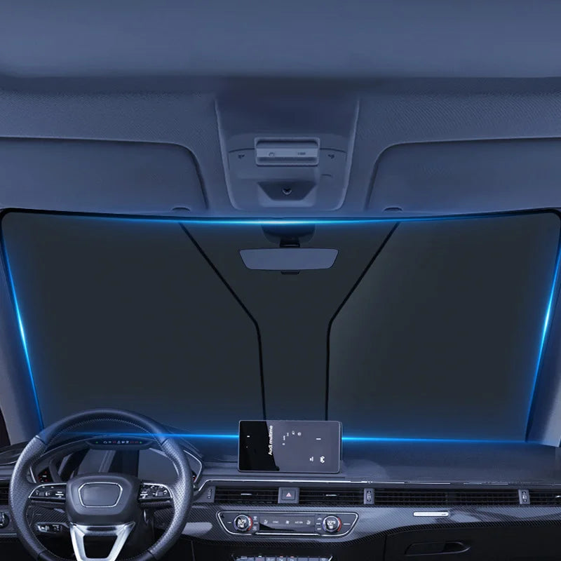 SEAMETAL Foldable Car Windshield Sun Shade Front Window Curtain Summer UV Refletive Sun Protection Cover Car Windscreen Sunshade