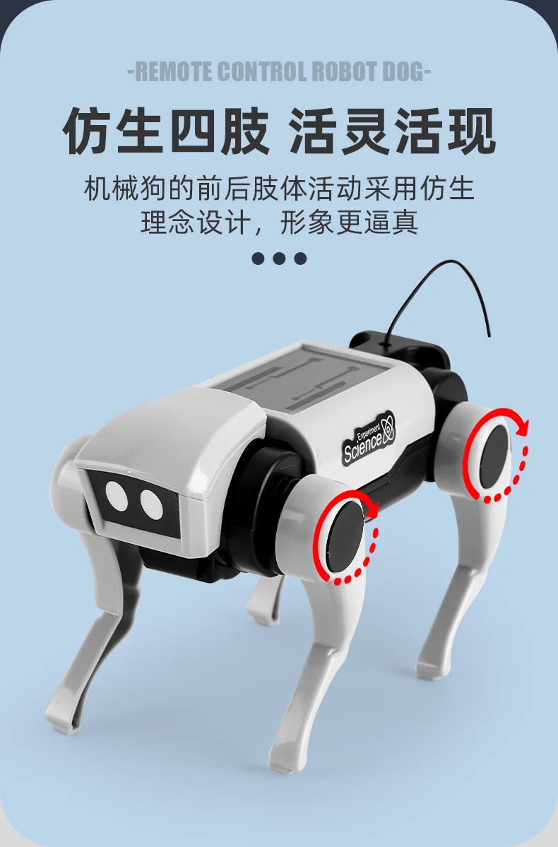 Children's Remote Control Mechanical Dog Mechanical Cat DIY Assembly Combination Walking Mechanical Dog Pet Toy Male
