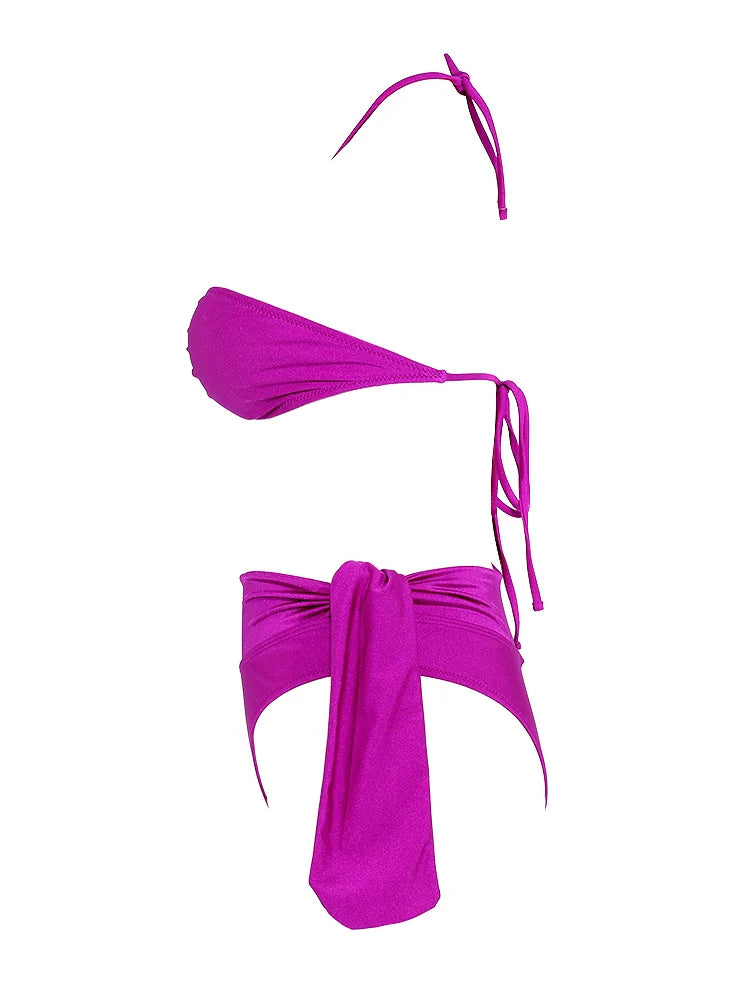 Sexy Patchwork Bikinis 2025 Swimsuit Women's Swimwear Triangle Bathing Suit Bandage Beachwear Thongs Bikini Sets Female Biquinis