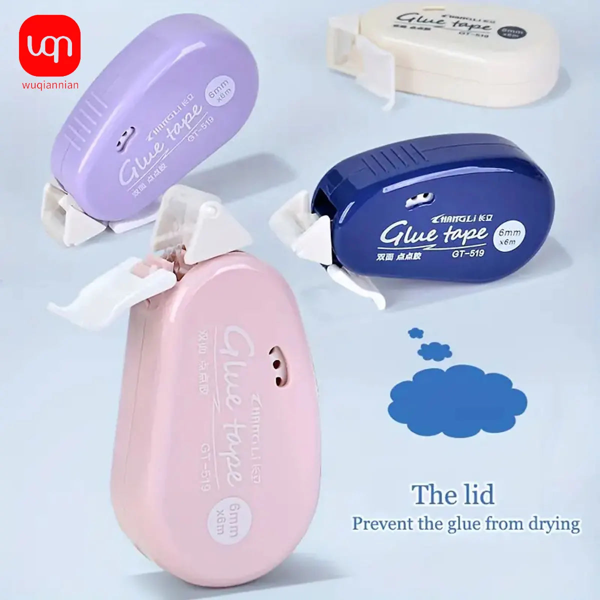 WQN-1PC 6m*6mm Double Sided Adhesive Dots Glue Tape DIY Scrapbooking Collage Photo Album School Stationery Supplies Roller Tape
