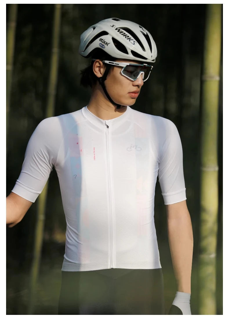 INBIKE Summer Men's Cycling Short Sleeve Bicycle Jersey Quick-Dry Road Bike Riding Shirt Man MTB Cycling Clothing with Pockets