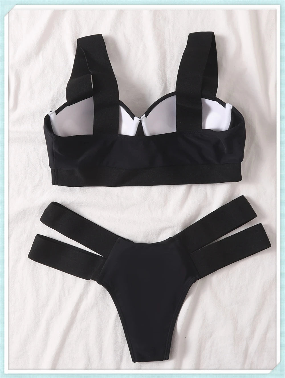 Solid Bandage Bikini Women Push Up Swimsuit Sexy Swimwear Female Brazilian Bathing Swimming Suit Bather Splicing Color Beachwear