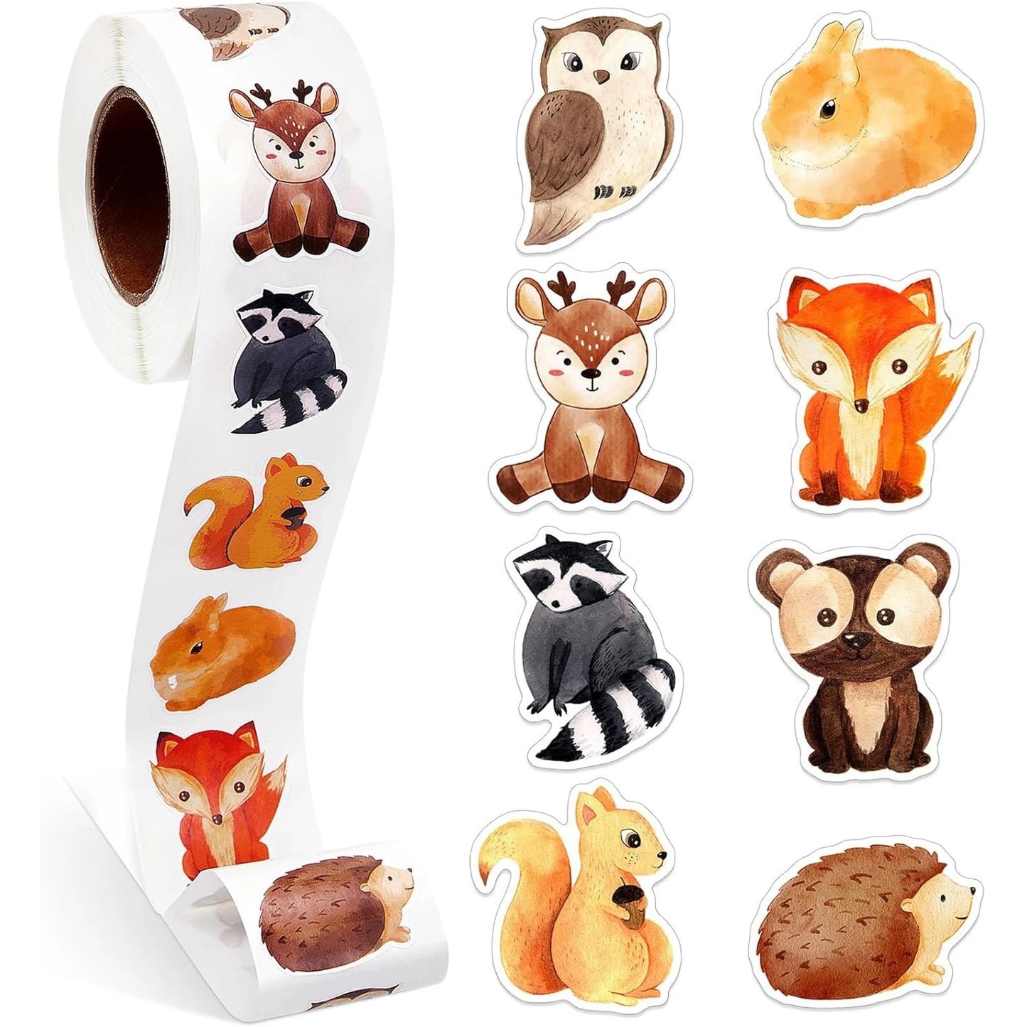 500Pcs/rolls 2.5cm/1inch Dinosaur Animal Anomaly Shaped Sticker Decoration Gift Box Sticker Label Stationery Sticker