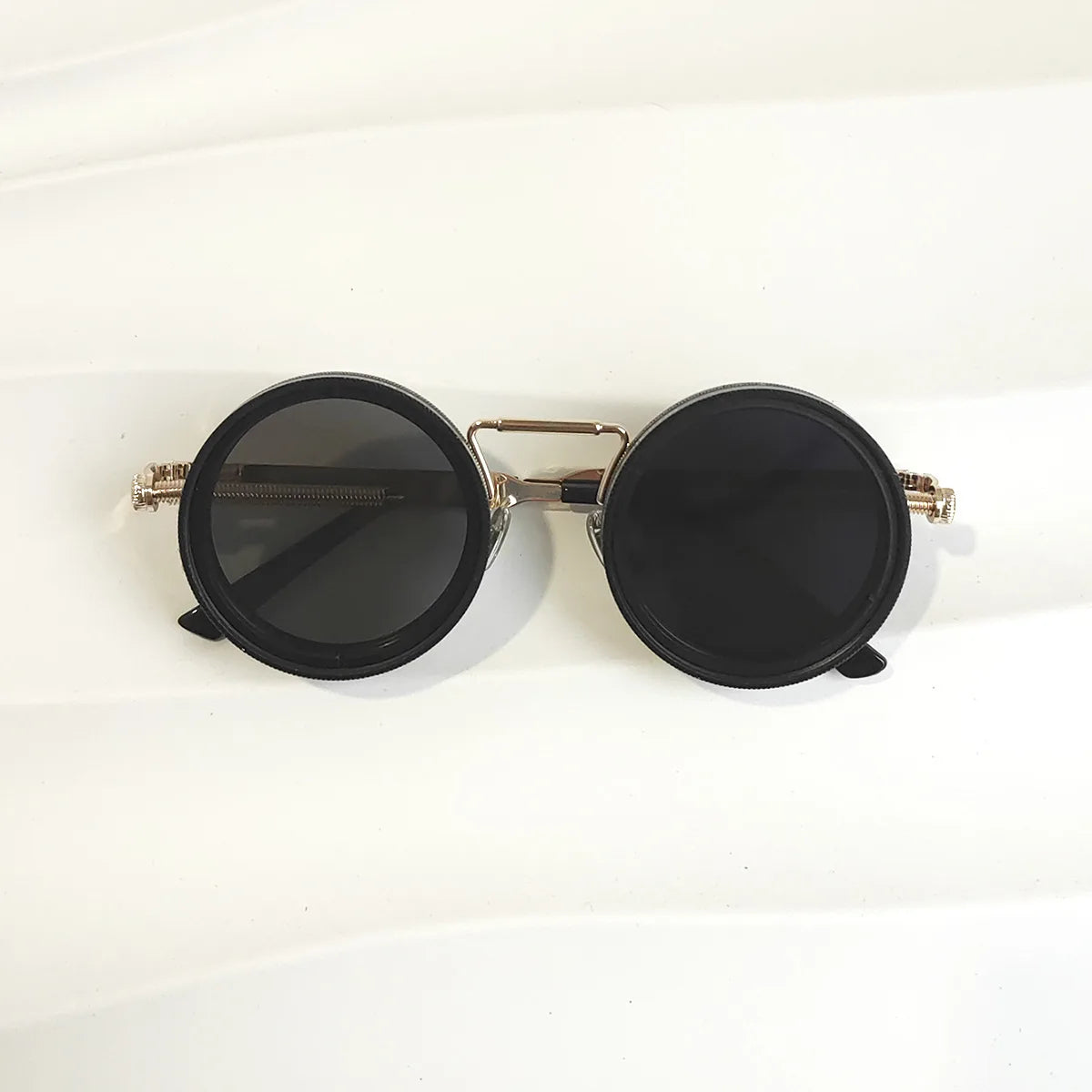 KLASSNUM ND Sunglasses Dimming Glasses Men Outdoor Polarized Sun Glasses Retro Punk Round Frame Women ND9 Tint Eyepiece New In