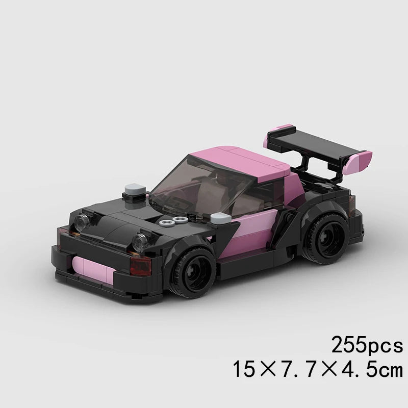 MOC Car Speed R34 488 Pickup R32 Racing Vehicle Model Building Block Super Race brick Christmas Gift City Technical rally sport
