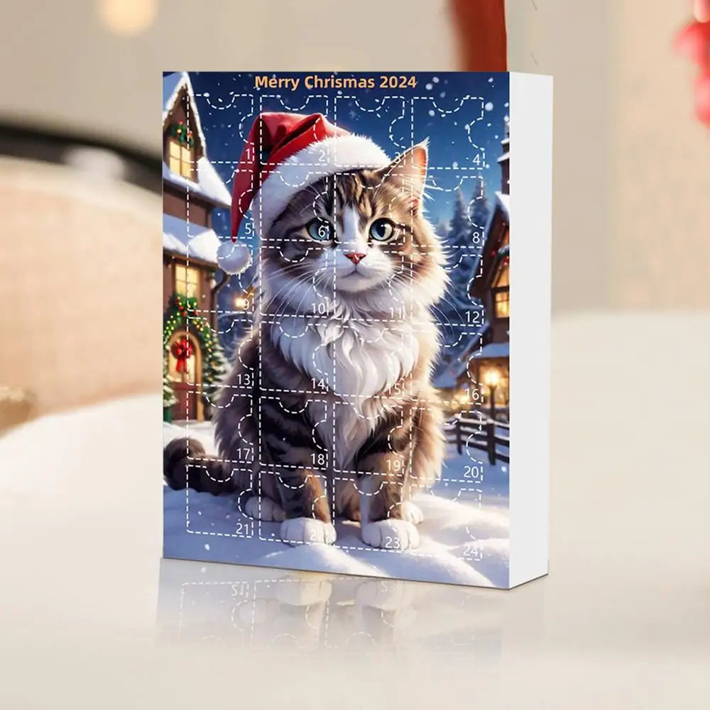 Christmas Countdown Advent Calendar Cat Ornament Calendar Cartoon Festival Supplies Funny Wall Decoration Christmas gift