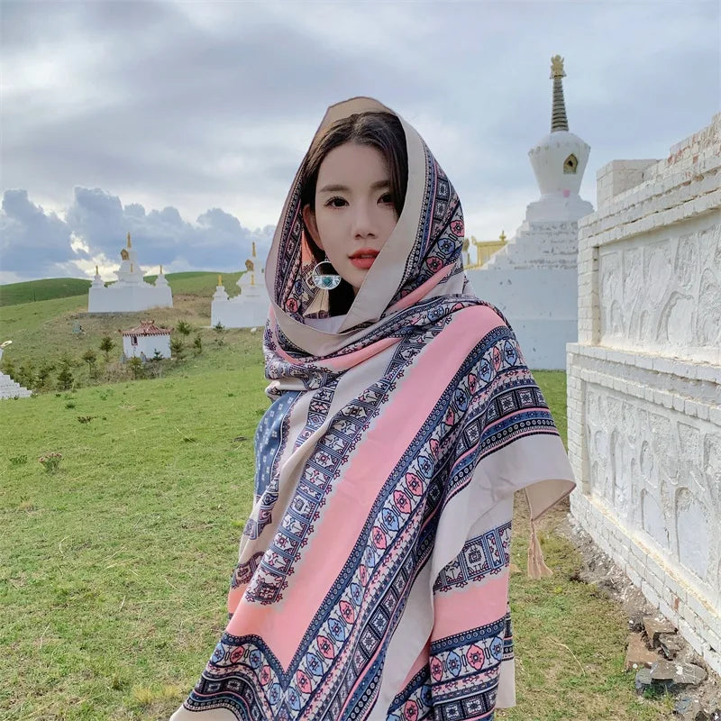 Travel Beach Sunscreen Scarves for Women Bikini Large Sarong Wrap Scarf Brazilian Swimsuit Bathing Cover-ups 17 Styles 90x180cm
