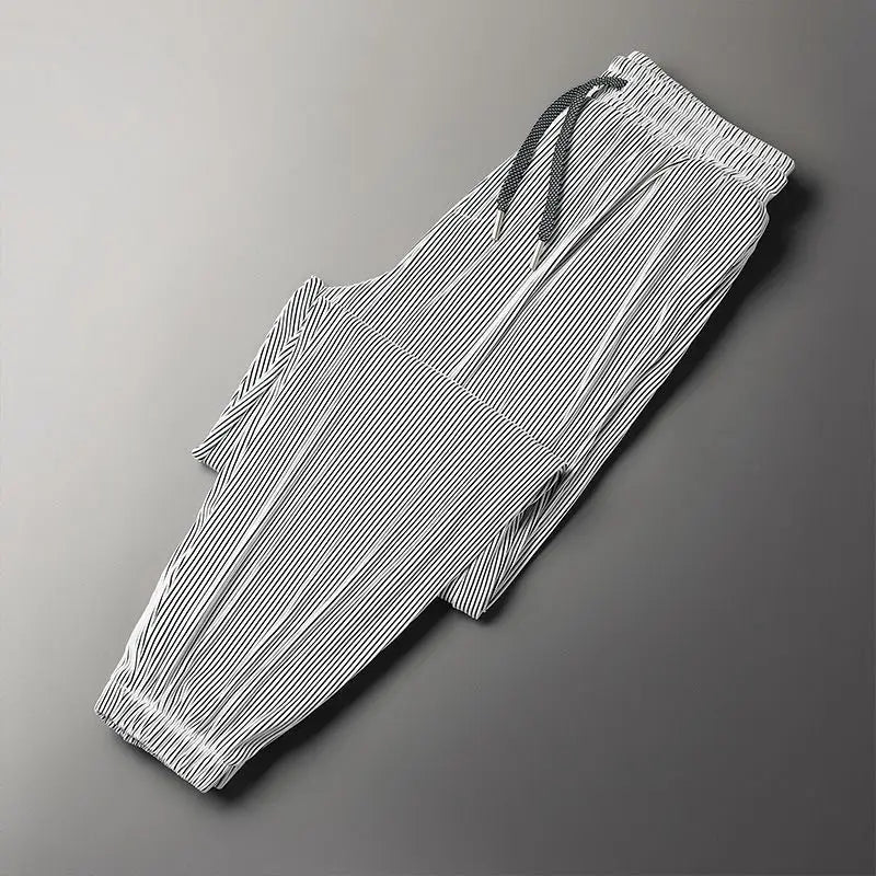 Summer Ice Silk Ultra-thin Ice Silk Pants Men's Loose Casual Pants Quick-drying Harajuku Fashion Pants Men's Thin Trousers