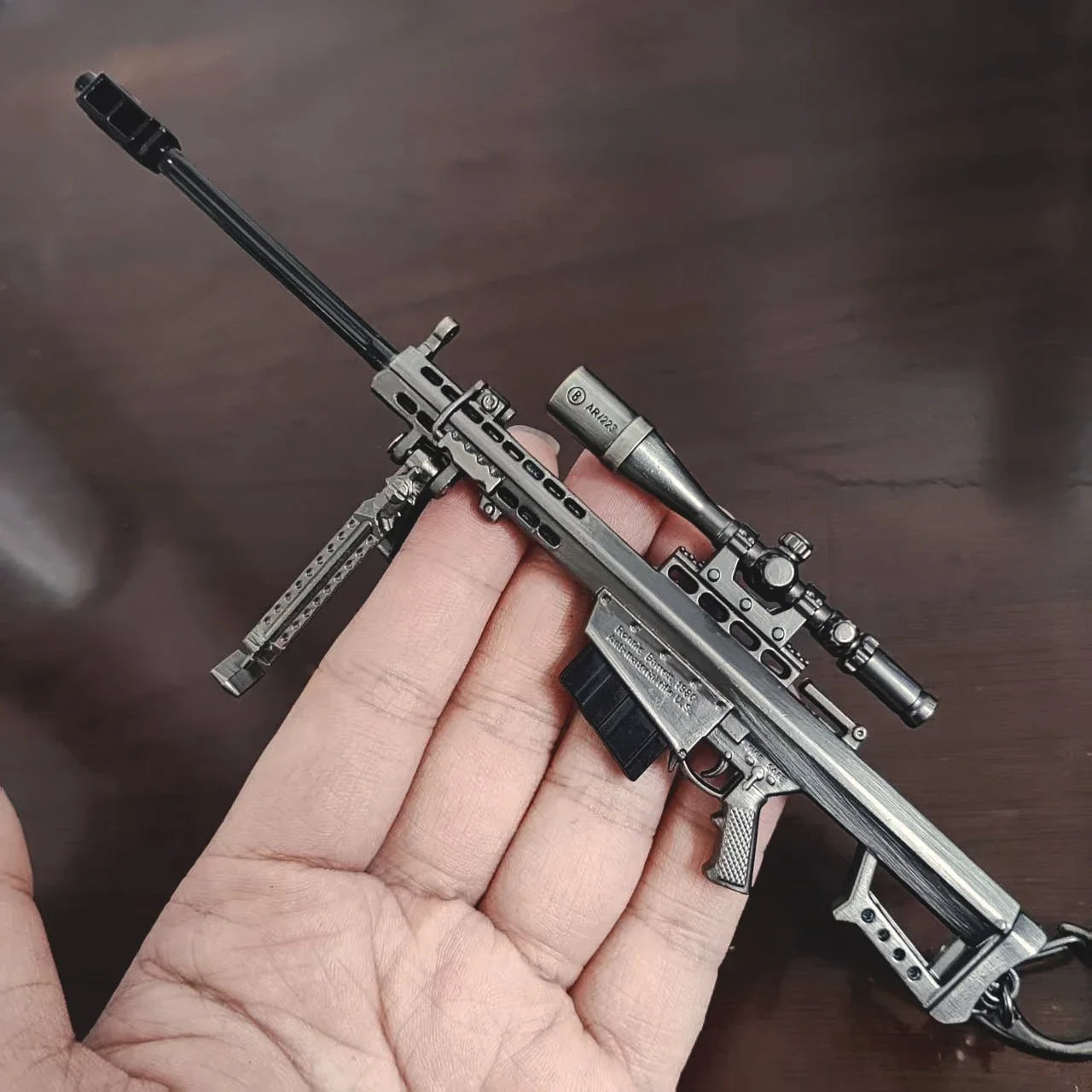 Detachable magazine alloy mini Barrett pistol 17CM sniper rifle model gun desktop decoration for boys, adult Christmas gift