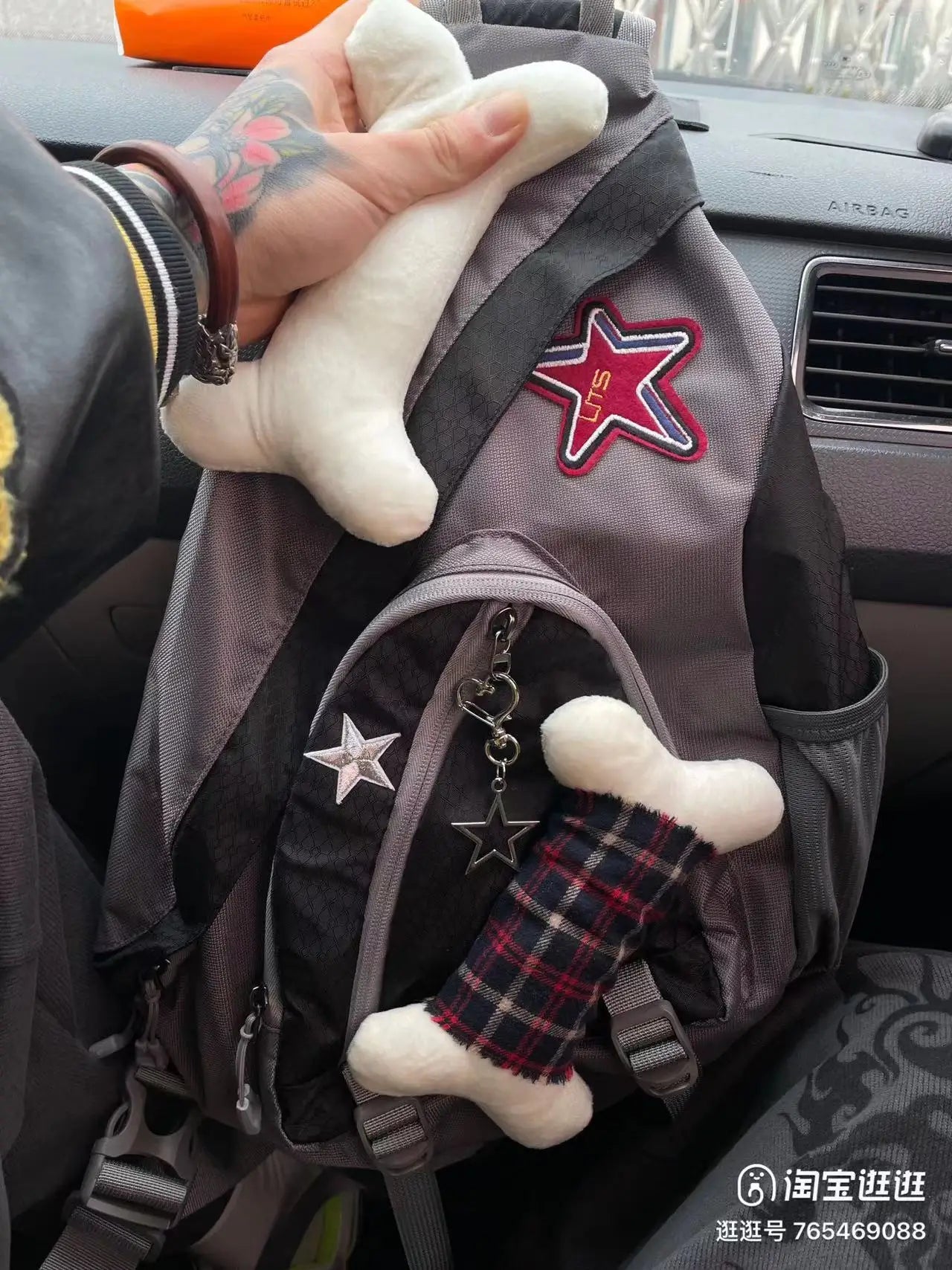 JIAERDI Y2k Grunge Crossbody Bags Women Gothic Star Patchwork Chic Casual Handbags Ladies Harajuku Aesthetic Messenger Bag 2023