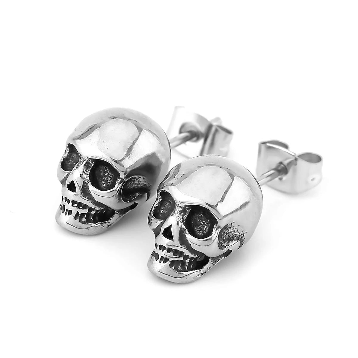 316L Stainless Steel Hip Hop Skull Stud Earrings For Men and Women Fashion Daily Party Earrings Vintage Charm Jewelry As Gift