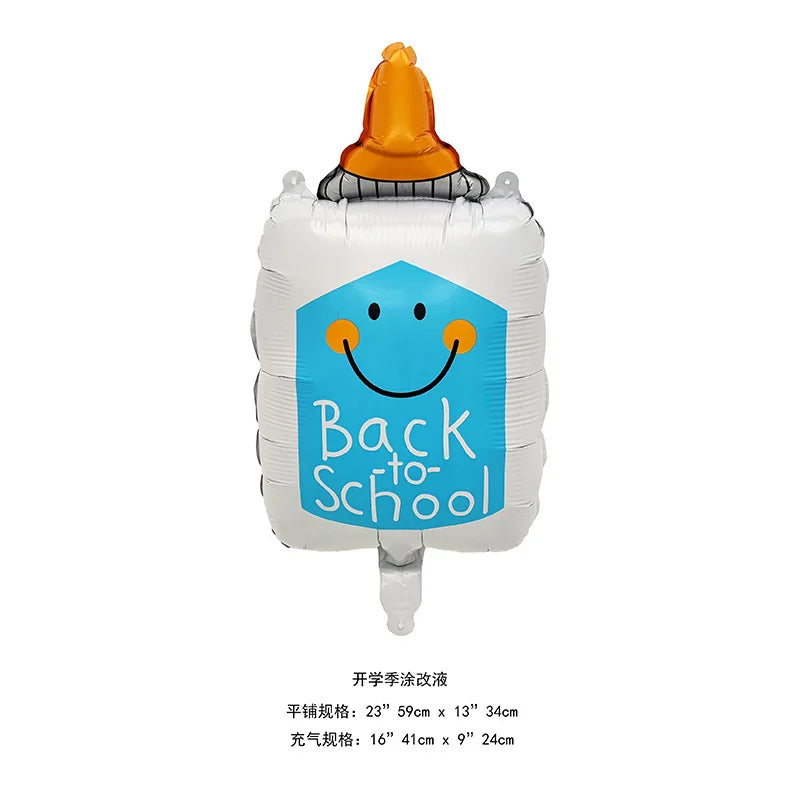 Back To School Student Stationery Bus Schoolbag Rubber Pencil Foil Balloon Babyshower Decoration Child Birthday Party Globos