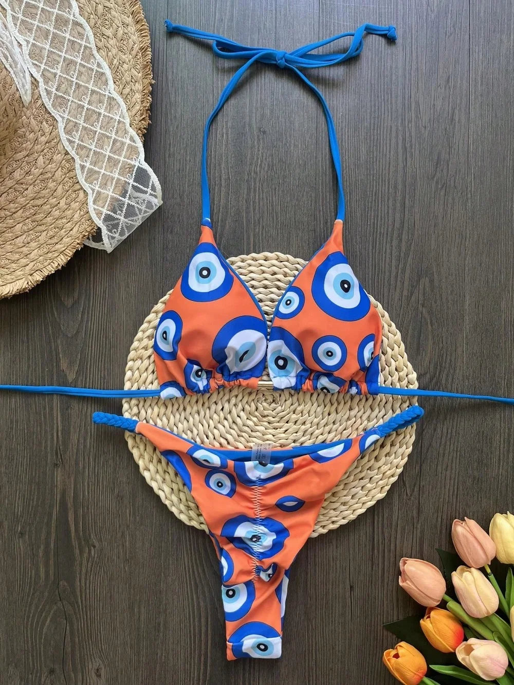 RUOTONSEPT 2025 New Sexy Women's Swimsuit Print Bandage Bikinis Set Two-piece Triangle Swimwear Bathing Suit Brazilian Biquinis