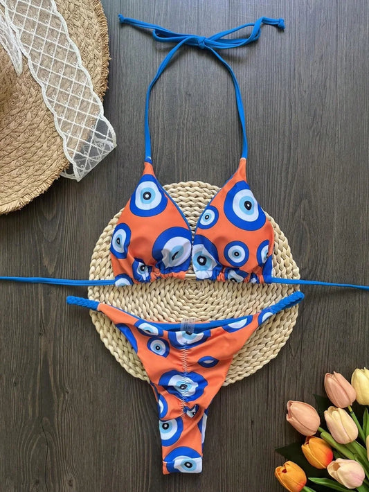 RUOTONSEPT 2025 New Sexy Women's Swimsuit Print Bandage Bikinis Set Two-piece Triangle Swimwear Bathing Suit Brazilian Biquinis