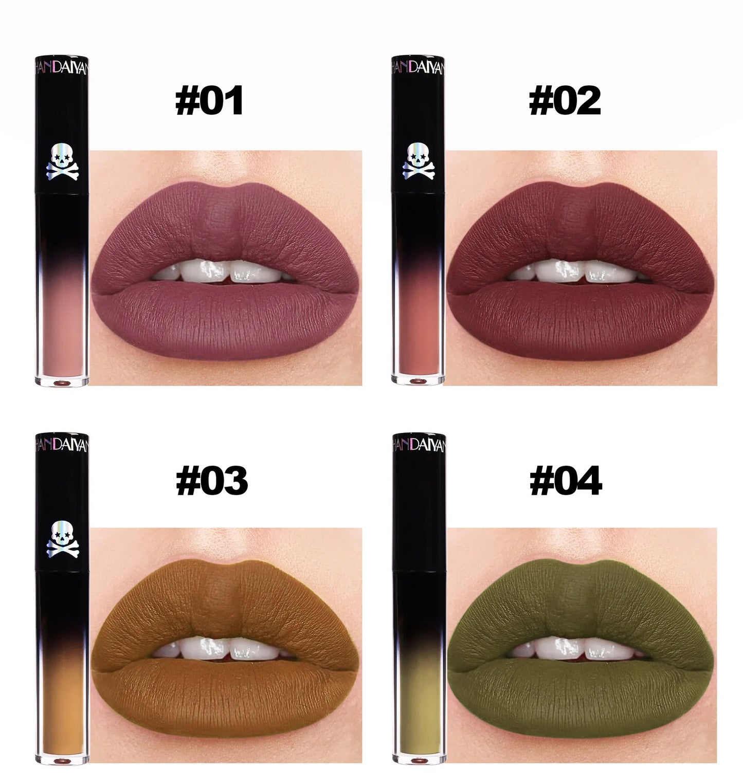 Vampire Black Purple Halloween Christmas Lipstick Moisturizing Waterproof Matte Lip Glosses Pigmented Lip Tint Makeup