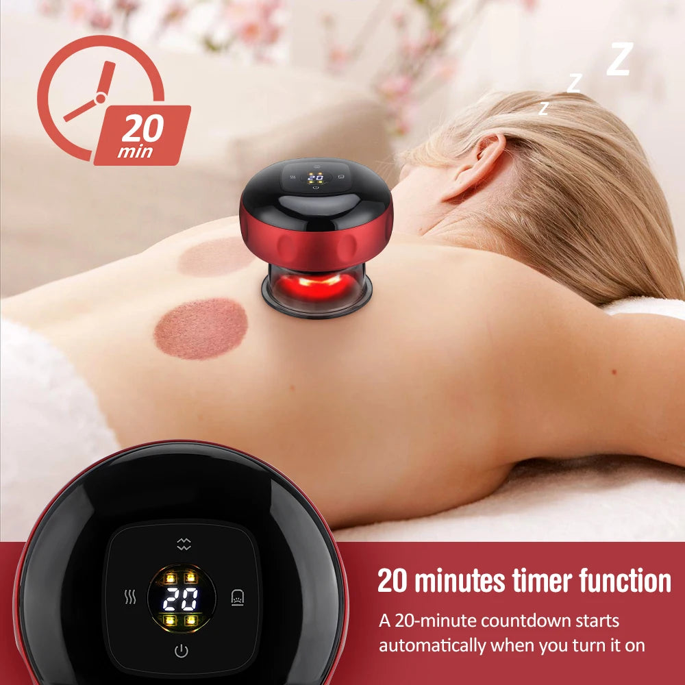 Smart Vacuum Suction Cup Cupping Therapy Massage Jars Anti-Cellulite Massager Body Cups Rechargeable Fat Burning Slimming Device