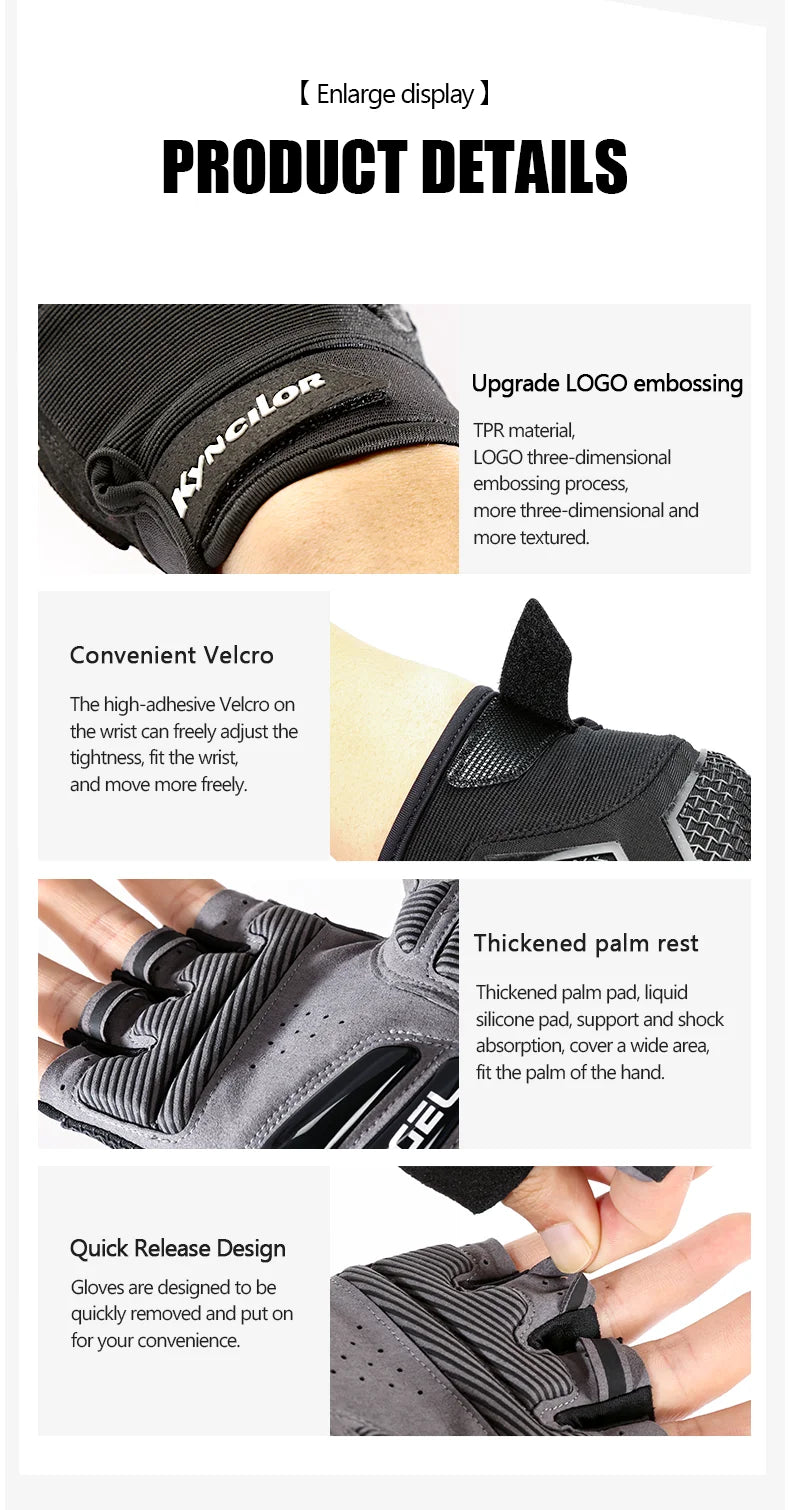 Half Finger Cycling Gloves Summer Bicycle Gloves Shock-absorption Breathable Mountain Bike MTB Gloves Cycling Accessories