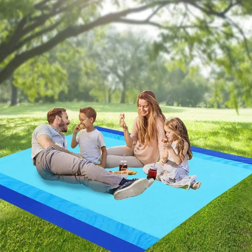 Oversized Sandproof Beach Picnic Mat Waterproof Pocket Beach Blanket Outdoor Tent Sunscreen Foldable Lightweigh Beach Towels
