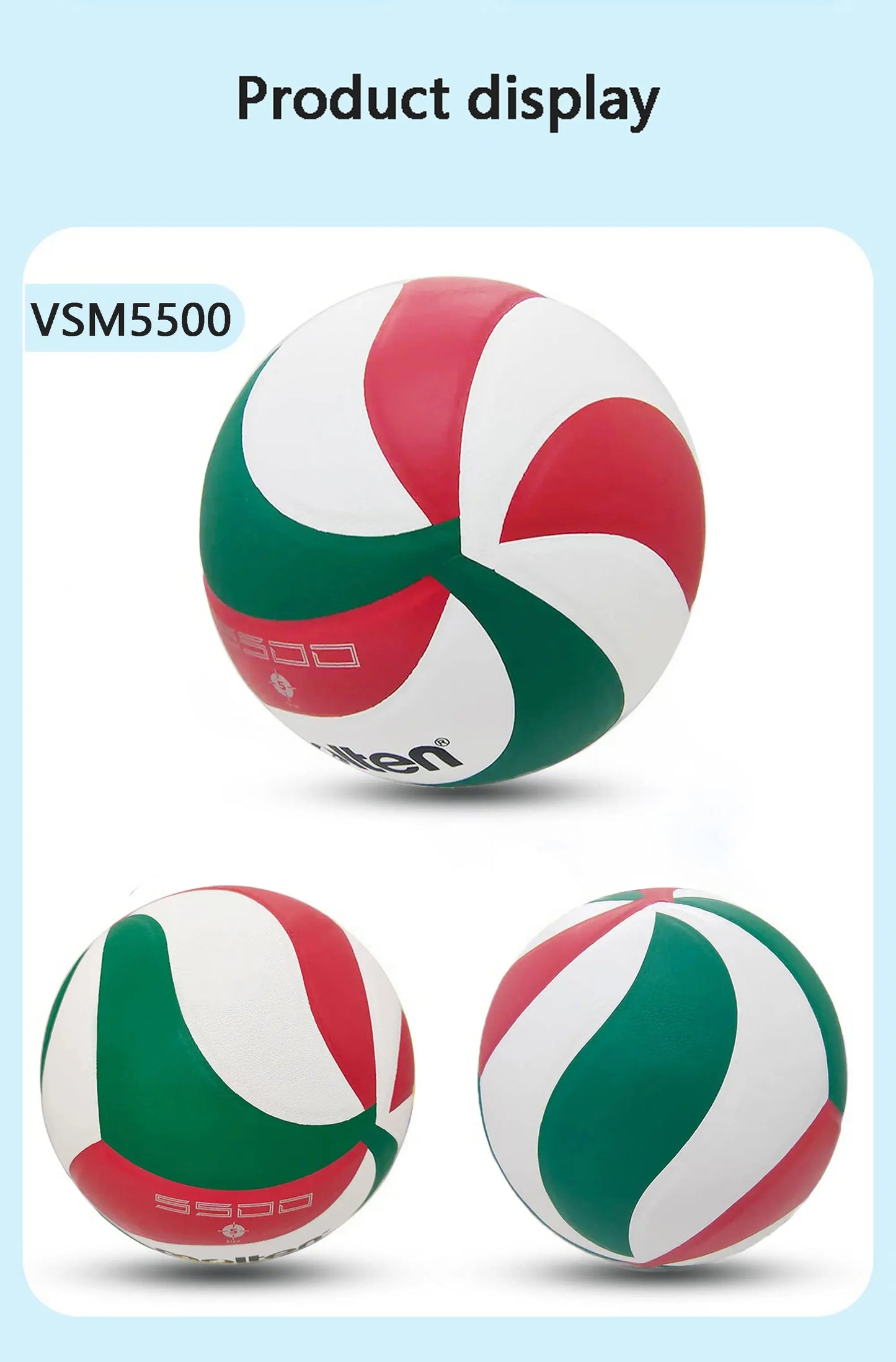 Printing Volleyball ball,Model5500,Size 5, Christmas Gift Volleyball, Outdoor Sports, Training,Optional Pump + Needle + Bag