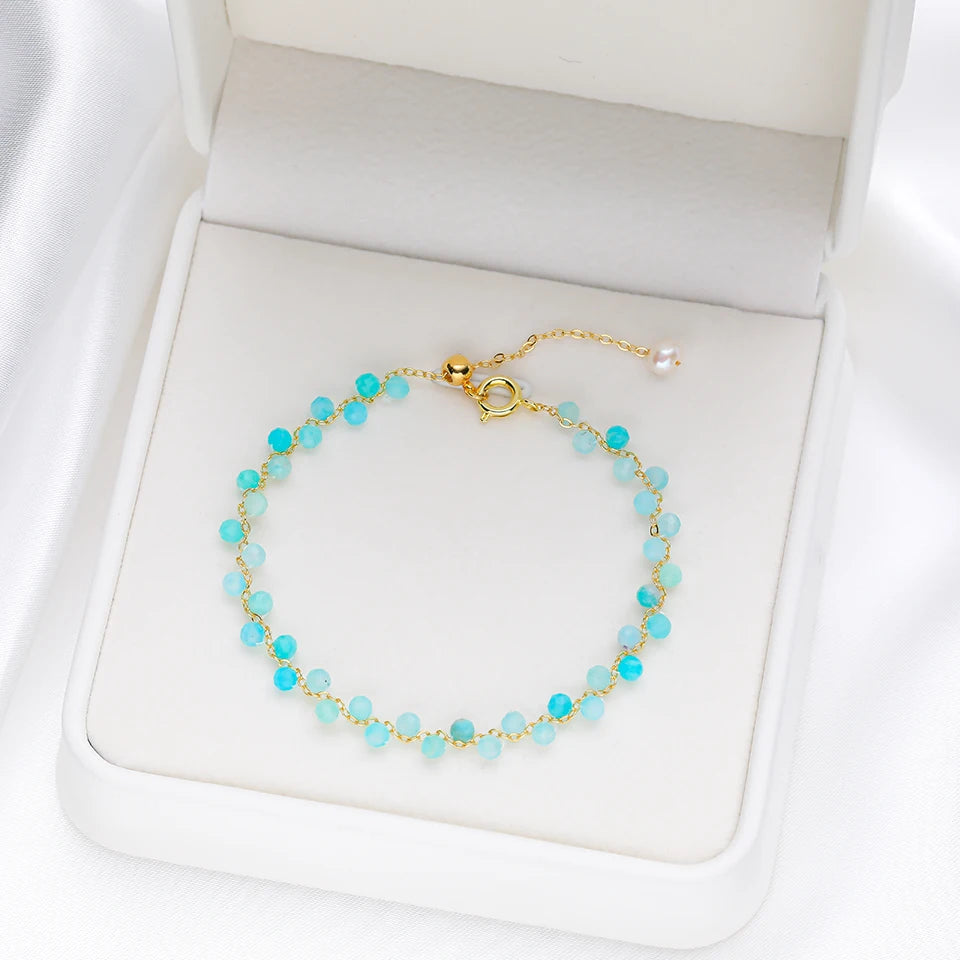 3MM Natural Stone Tourmaline Bracelet on Hand For Women Jewelry Party Wedding Luxury Gift  Amethyst Handmade Adjustable Bangle