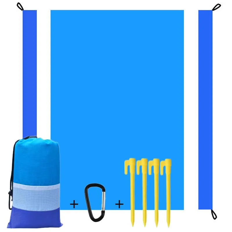 Oversized Sandproof Beach Picnic Mat Waterproof Pocket Beach Blanket Outdoor Tent Sunscreen Foldable Lightweigh Beach Towels