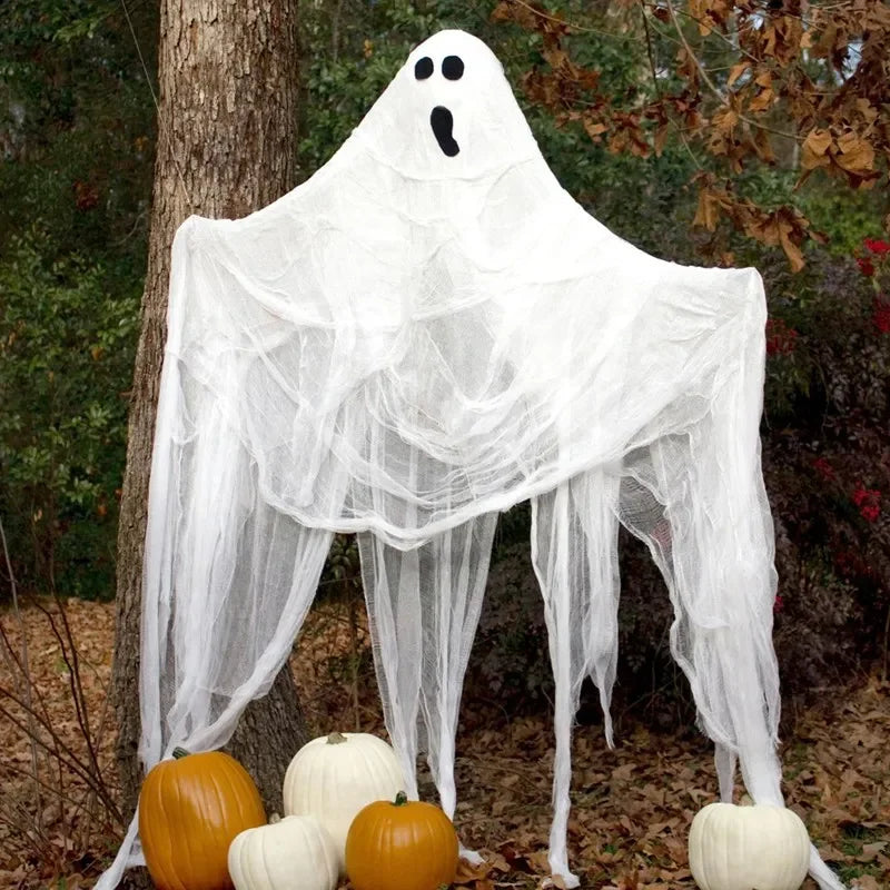 Halloween Creepy Cloth, White Spooky Gauze for Outdoor Hanging Haunted House Party Walls Doorway Entryways Indoor, Party Decor