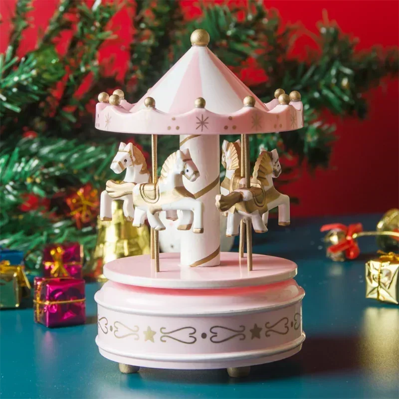 Christmas Decoration Ornaments Carousel Octave Box Music Box Birthday Gifts for Kids New Year Decorations Home Christmas Gift