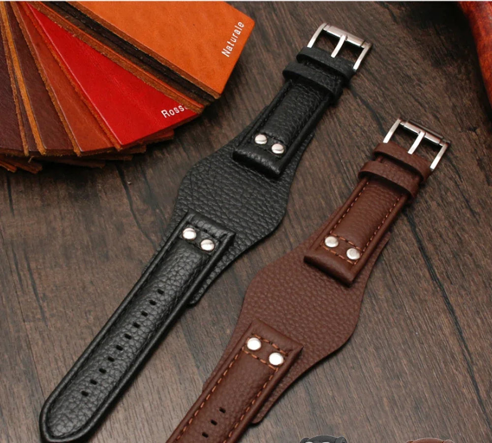 Genuine Leather Watchband 22mm strap With mat for fossil CH2891 CH3051 CH2564 CH2565 watch band handmade mens leather bracelet