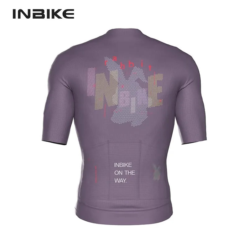 INBIKE Summer Men's Cycling Short Sleeve Bicycle Jersey Quick-Dry Road Bike Riding Shirt Man MTB Cycling Clothing with Pockets