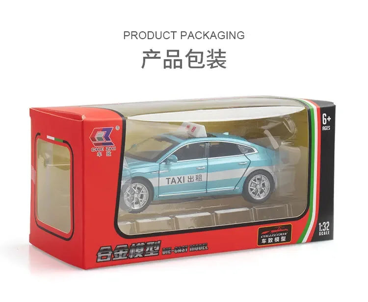1:32 Volkswagen CC Taxi Car Model Alloy Car Die Cast Toy Car Model Sound Light Children's Toy Collectibles Christmas gift ﻿A563