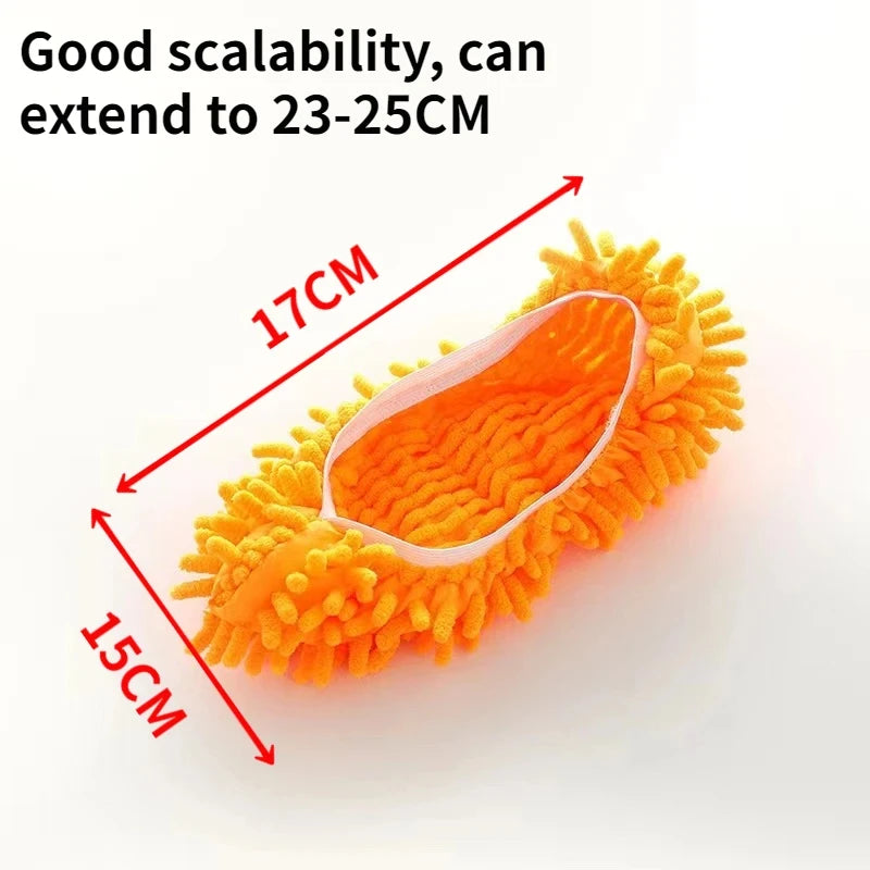 2 Pieces Of Chenille Mop Slippers Dust Removal Foot Socks Mop Cap Multifunctional Floor Cleaning Lazy Shoe Cover Dust Collector