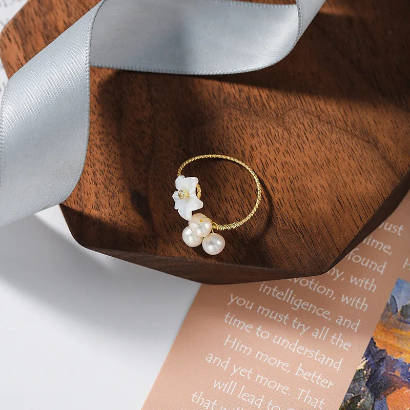 Vintage Rose Flower Rings For Women Korean Style Adjustable  Sakura Princess Finger Ring Bride Wedding Engagement Party Jewelry