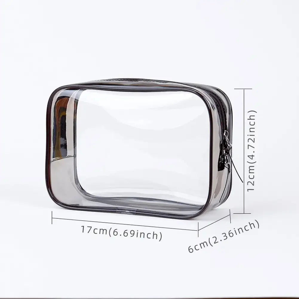 Travel Storage Bag Cosmetic Bags PVC Waterproof Transparent Cases Large Capacity Plastic Zipper Wash Bag Portable Make Up Pounch