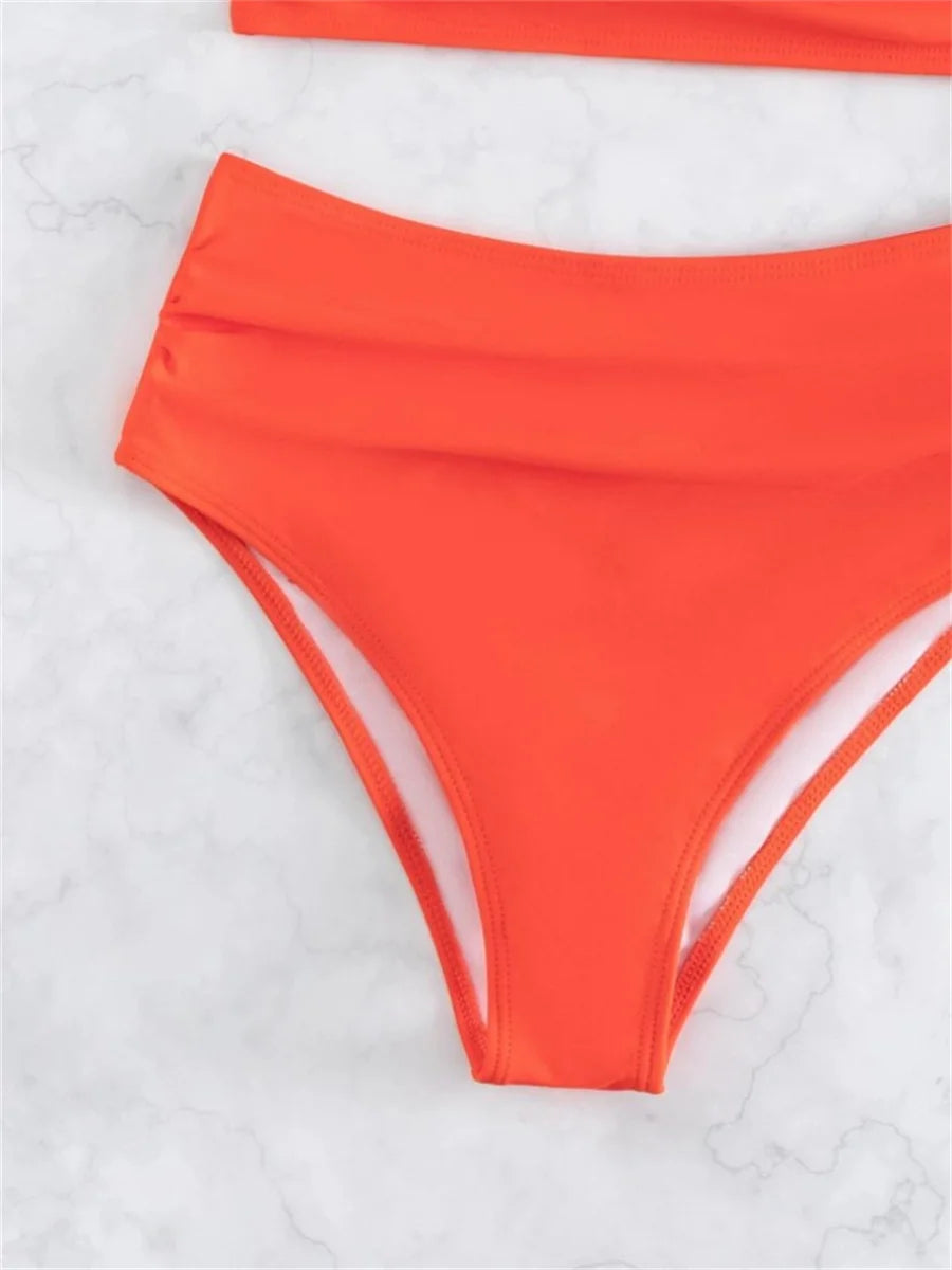 Sexy Black Blue Bikinis Sets Women Halter Cross Hollow Out Push Up High Waist Swimsuit 2025 Bathing Suit Two Piece Swimwear