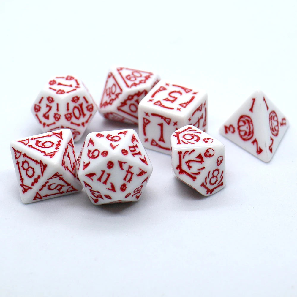 7pcs Set Relief Halloween Pattern Board Game Dice Set, DND Game Dice