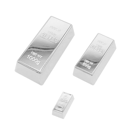 Fake Silver Bullion Realistic Silver Bar Simulated Silver Brick for Funny Gifts Halloween Party Favor Home Decor Holiday