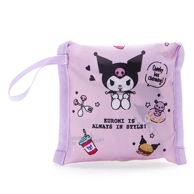 Foldable Hello Kitty Kuromi Melody Cinnamon Cartoon Storage Bag Organizer Folding Large Capacity Shopping Bag Christmas gift