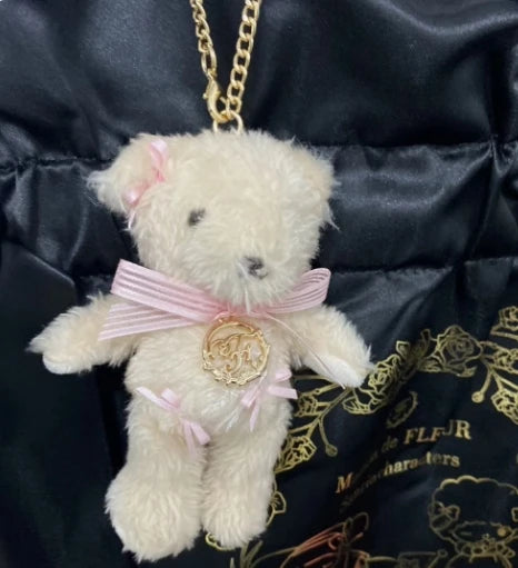 Japanese New Sweet Cute Rabbit Bear Rhinestone Bow Pendant Sweet Kawaii Girl Female Bear Bag Charm Pendant Keychains