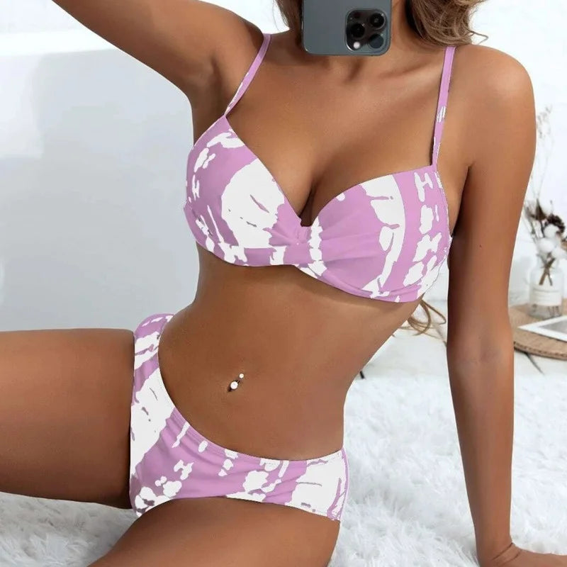 Sexy Push Up Bikinis 2025 Women Swimwear Underwire Female Swimsuit Swimming Bathing Suits Brazilian Bikini Set Beachwear Bather