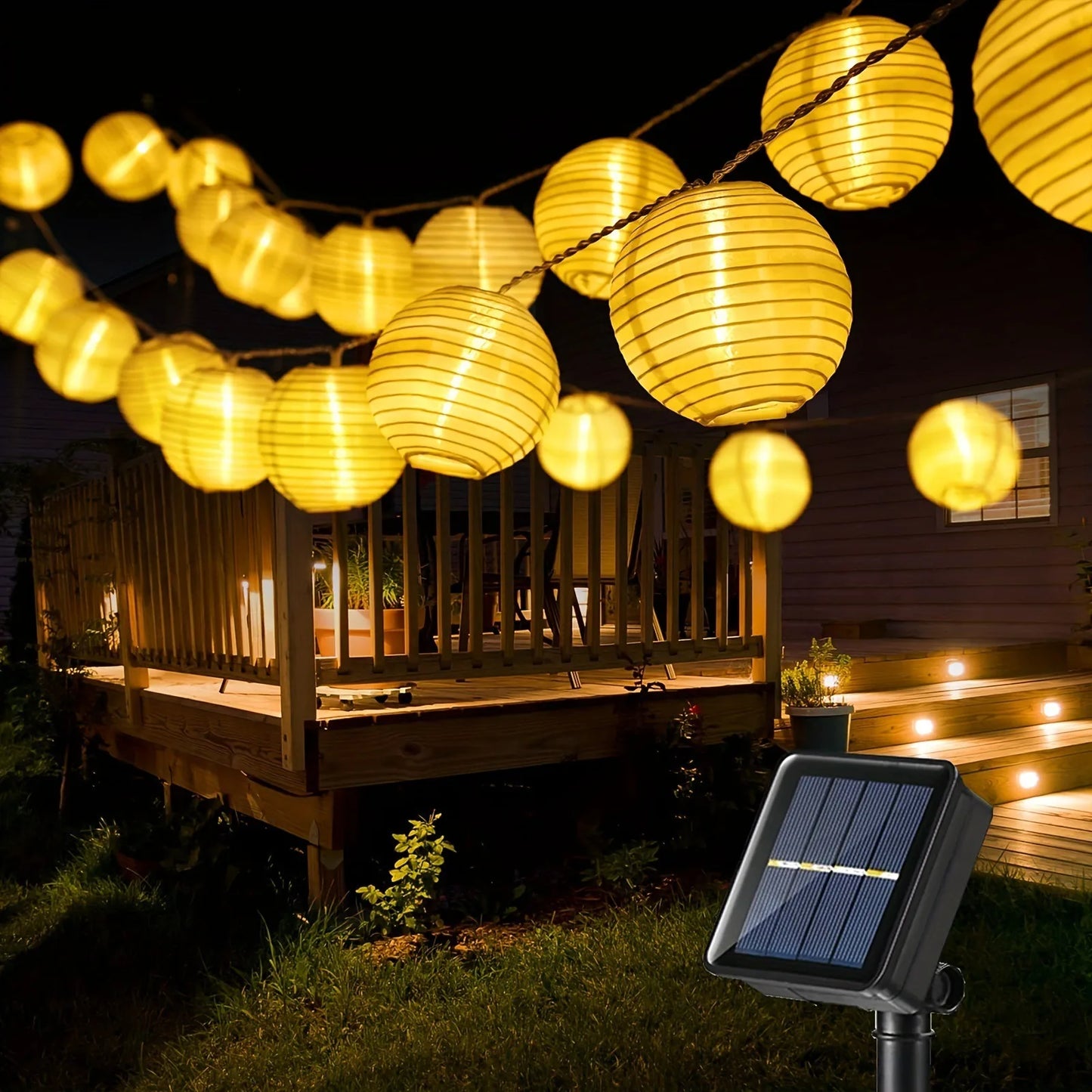 Halloween Pumpkin Lantern Solar String Lights Outdoor Waterproof LED Fairy String Lights Garden Yard Halloween Party Decorations