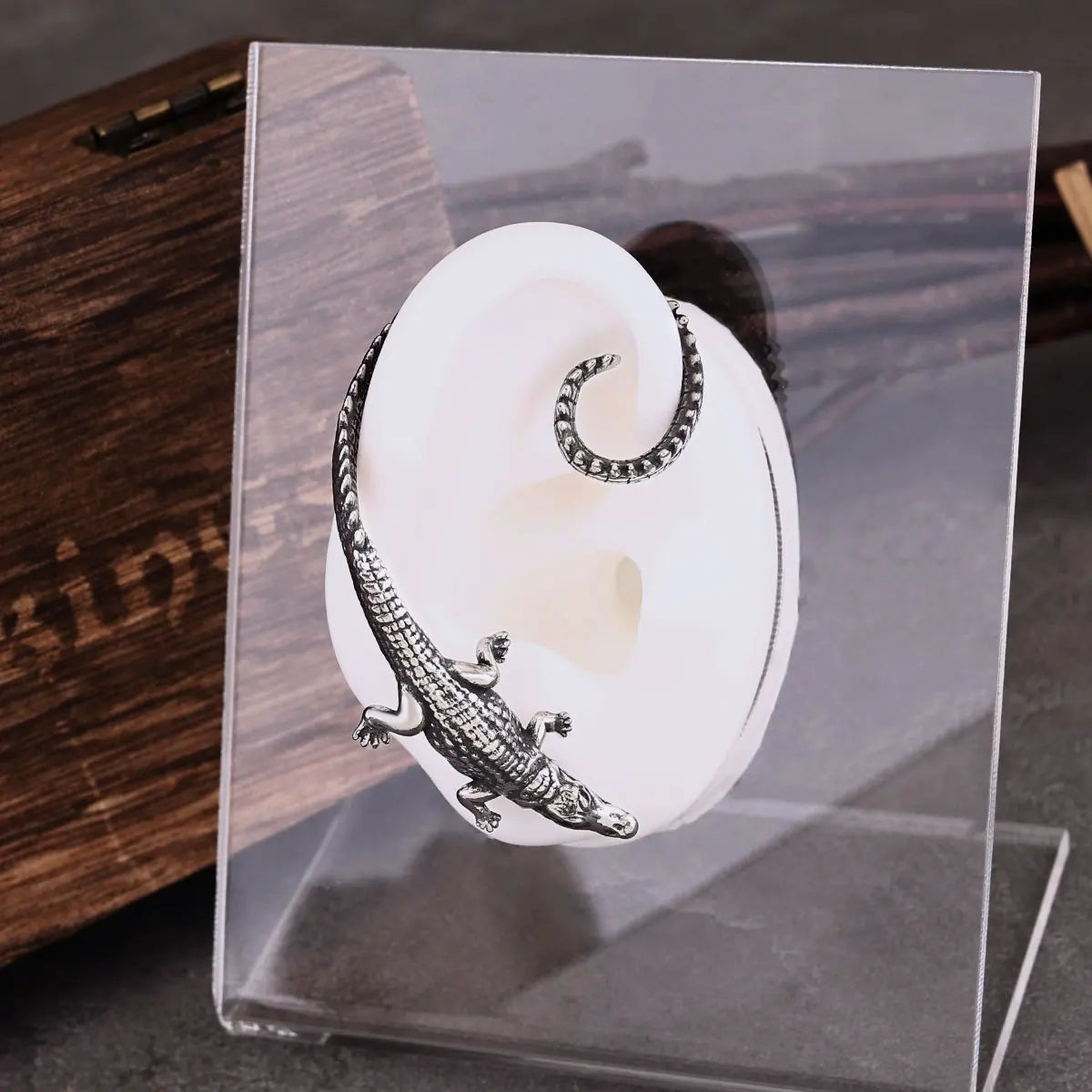 Stainless Steel Long Tailed Crocodile Clip Earring Fashion Creative Female Elf Ear Non-piercing Cuff Earring Wedding Party Gift