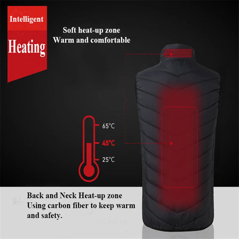 17 Areas Usb Heated Jacket Men Women Electric Heated Vest Heating Vest Heated Bodywarmer Usb Inner Heat Vest Veste Chauffante