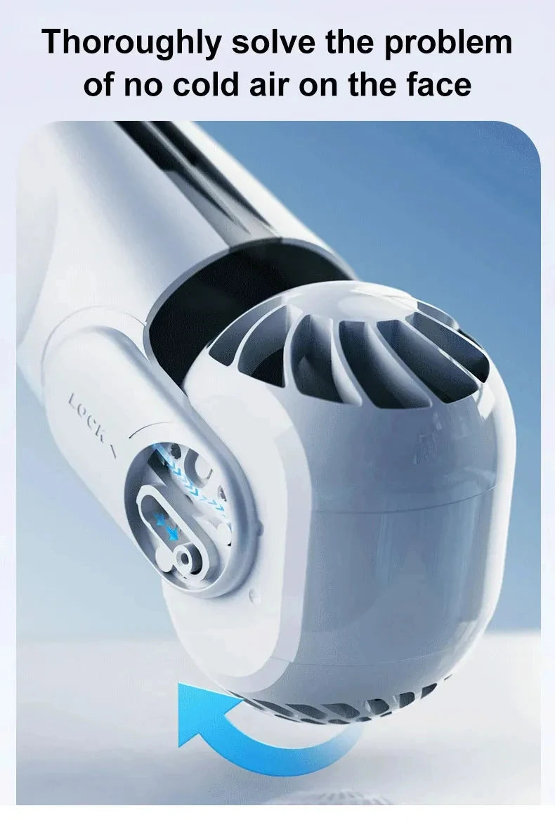 Portable Neck Hanging Fan With Usb Charging Adjustable Bladeless Turbofan Bladeless Student Dormitory Home Outdoor Cooling