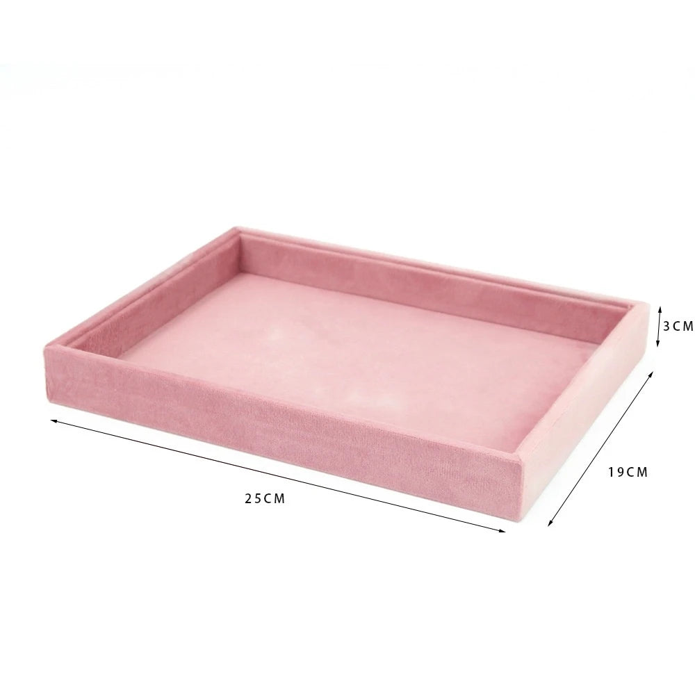 High End Pink Velvet Jewelry Display Props Ring Earrings Holder Necklace Bracelet Tray Organizer Jewelry Store Window Display
