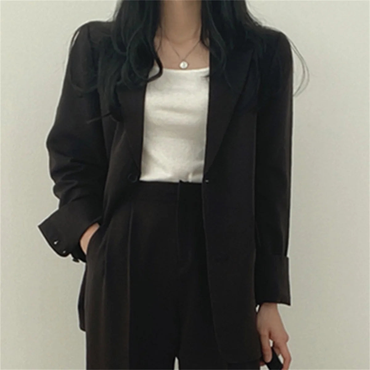 2025 Autumn New Women's Clothing Suit Jacket Casual Pants Set Wide Leg Suit Pants Elegant Office Lady Business Suit Set Blazers