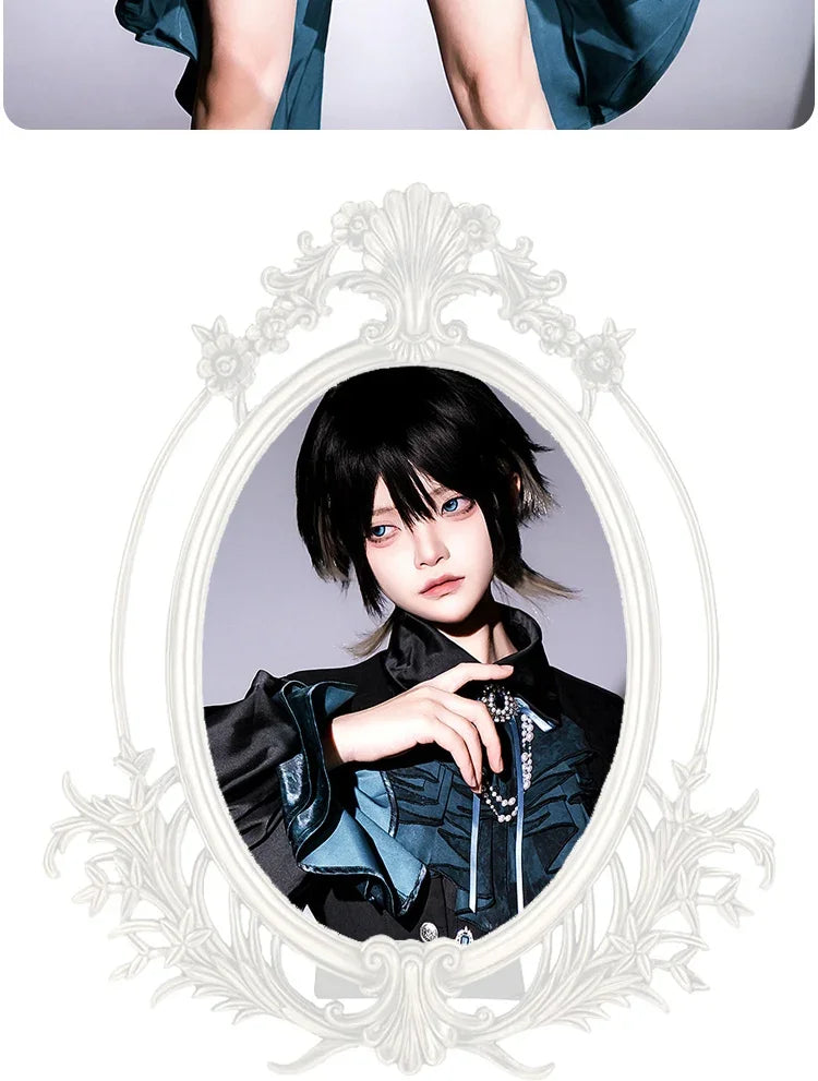 Original Dark Goth Prince Clothing Set New Spring Summer Women's Cool Black Shirt Irregular Vest Shorts 3 Piece Suit Outfits