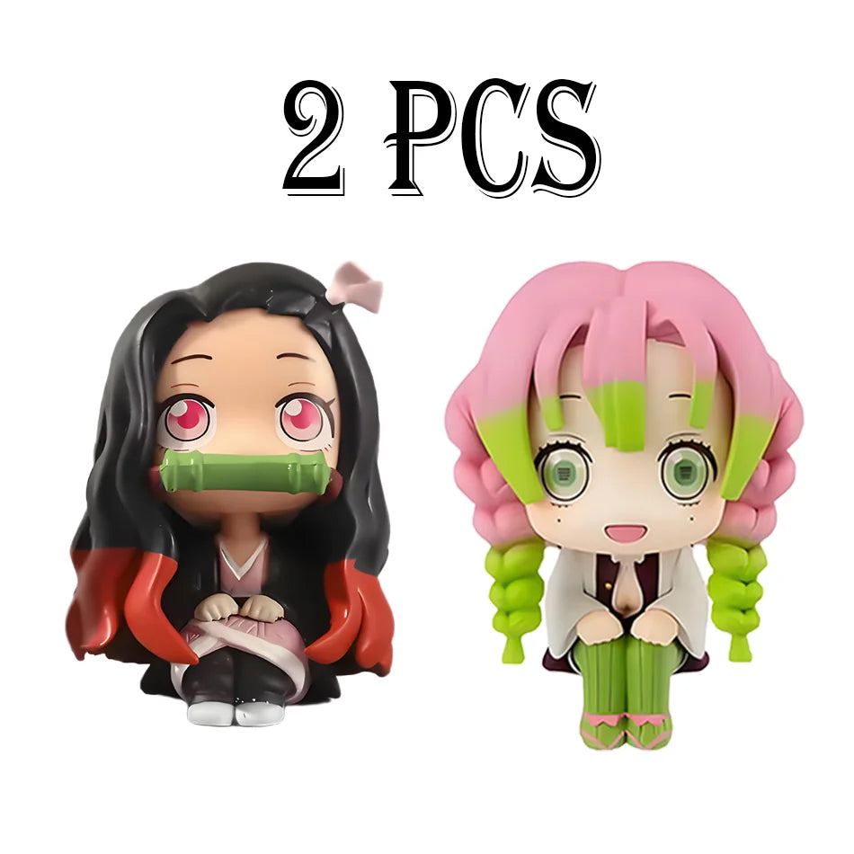Anime Demon Slayer Kamado Tanjirou Kamado Nezuko Action Character Model Toy Series Doll Children's Birthday/Christmas Gift Toy