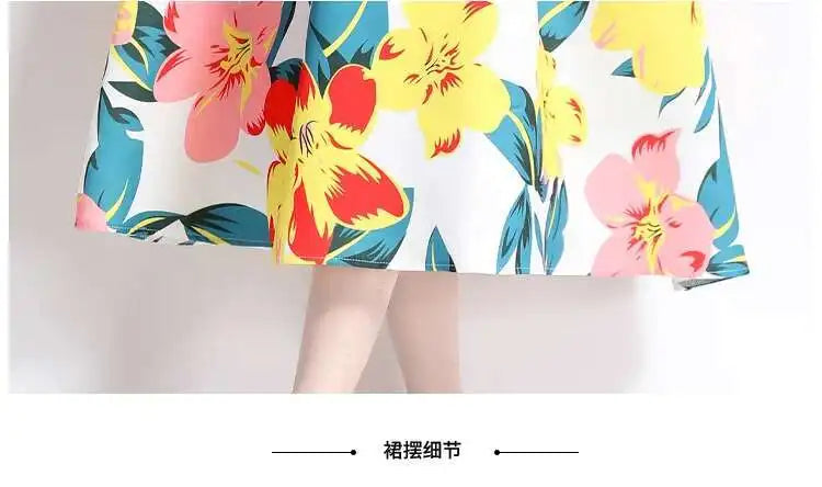 JAMERARY New Summer Hoilday Floral Midi Dress Women Printed A Line Long Vestidos